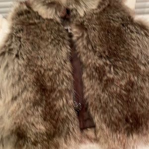 Girls brown Faux Fur Vest 6 months by starting out